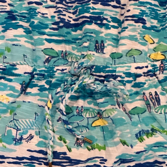 Lilly Pulitzer Kori Multicolor Blue High Tide Toile Sleeveless Cinch Waist Dress - Picture 3 of 9